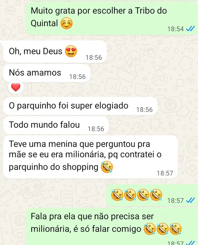 Mensagem de uma mãe: uma convidada perguntou se ela era milionária por ter contratado o parquinho do shopping
